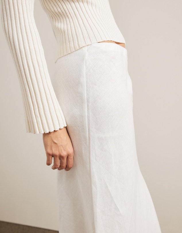 AERE - Linen Bias Cut Midi Skirt