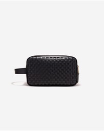 Calibre - Woven Leather Wash Bag Black