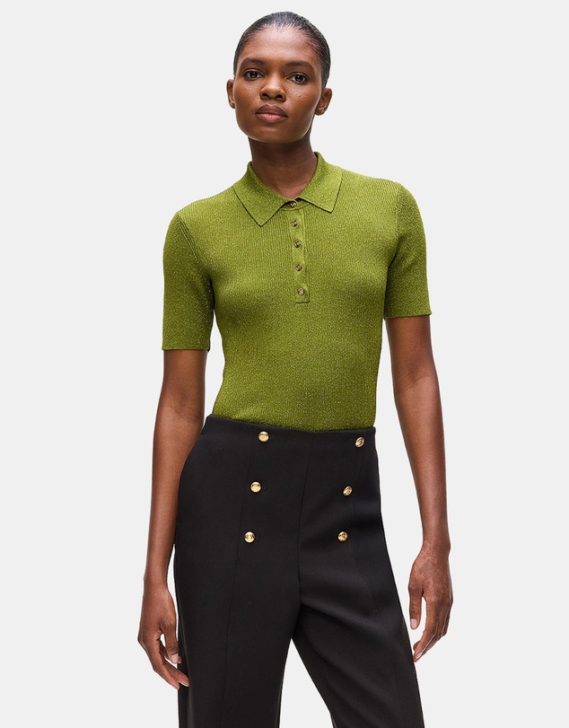 Karl Lagerfeld - Lurex Knit Polo Shirt