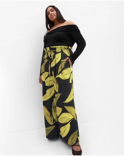 City Chic - Shania Zest Print Wide Leg Pant