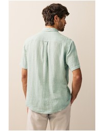 NEXT - Short Sleeve Linen Blend Shirt Button Down Collar