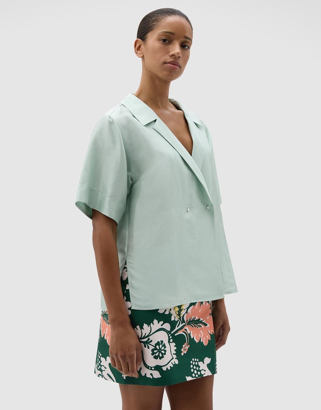 Oroton - SS Silk Wrap Shirt