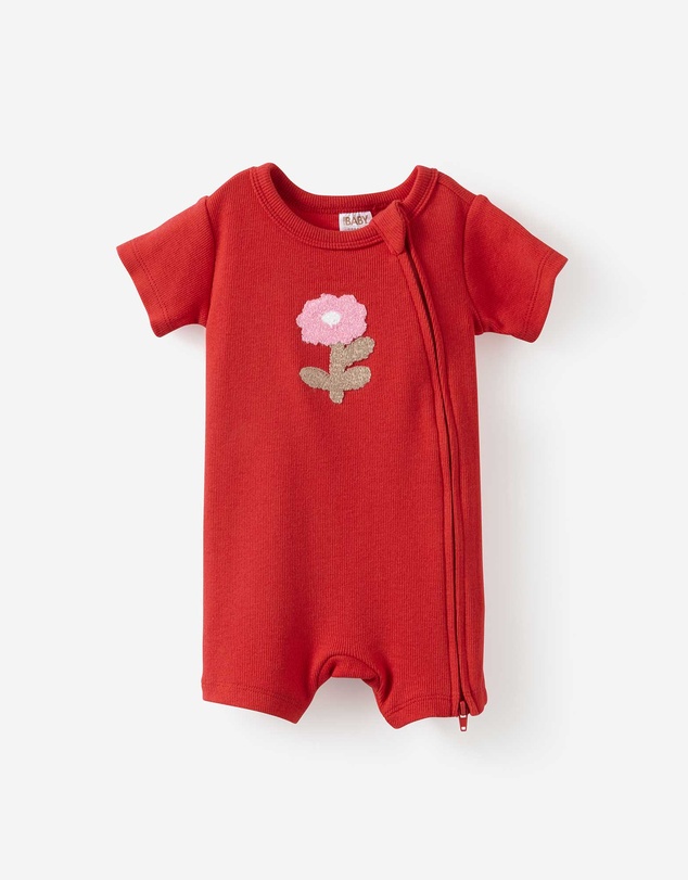 Cotton On Kids - Growie Short Sleeve Zip Romper