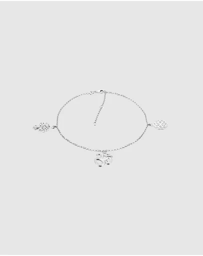 Elli Jewelry - Anklet Tree Of Life Om Flower Yoga Festival Boho 925 Sterling Silver