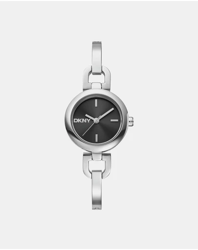 DKNY - Half Bangle Silver 26mm Black Dial Womens Watch