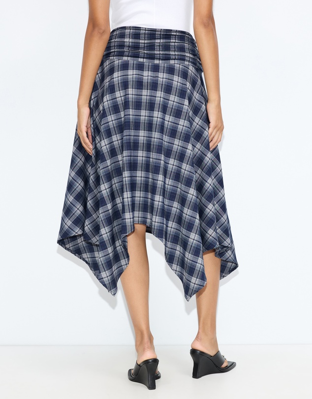 Dazie - Hamilton Hanky Hem Check Midi Skirt