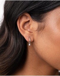 Lovisa - Sterling Silver Diamante Dangle Hoop Earrings