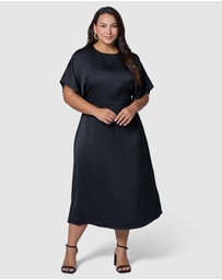 Pink Dusk by Curve Project - Lust Unleashed Satin Midi Dress