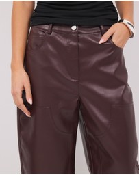 Calli - Rory PU Straight Leg Pants