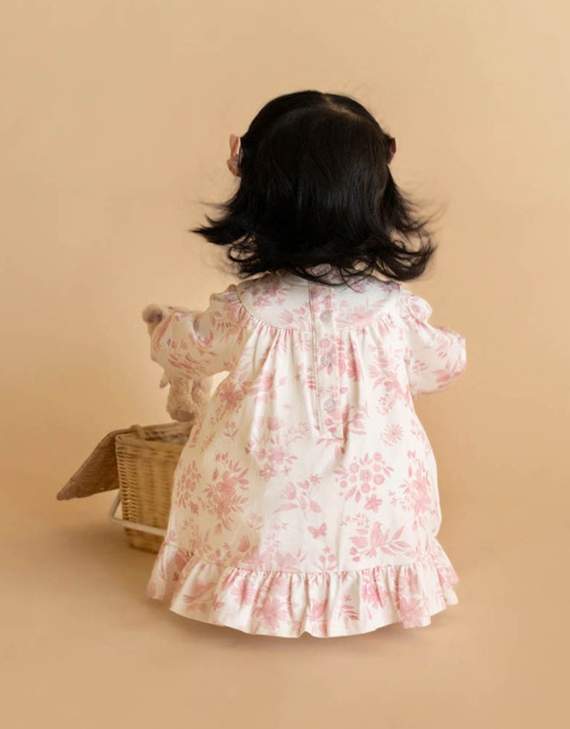 Bebe by Minihaha - Fern Birds Organic Overlay Dress - Babies