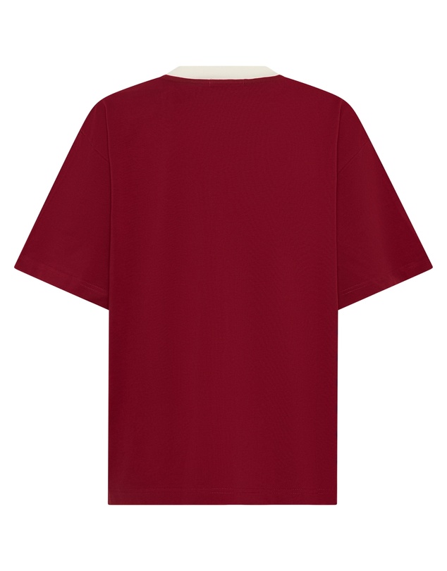 SSAINT - Reflective V Neck Tee Cherry