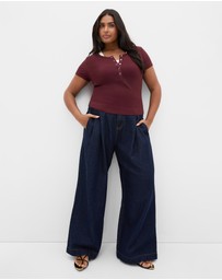 City Chic - Kara Henley Rib Tee