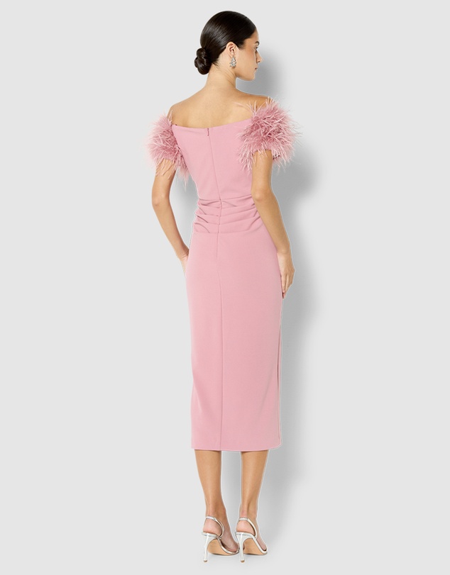 Montique - Enora Feather Trim Cocktail Dress