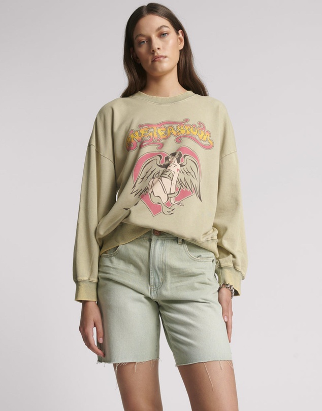 ONE TEASPOON - Jacksons Mid Waist Wide Leg Denim Shorts - Sundae