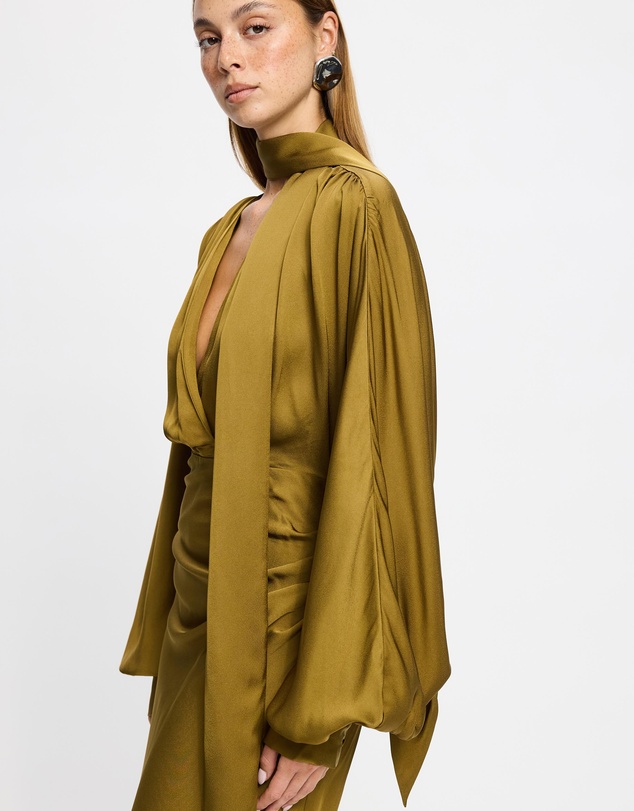 & Other Stories - Scarf-Detail Satin Maxi Dress
