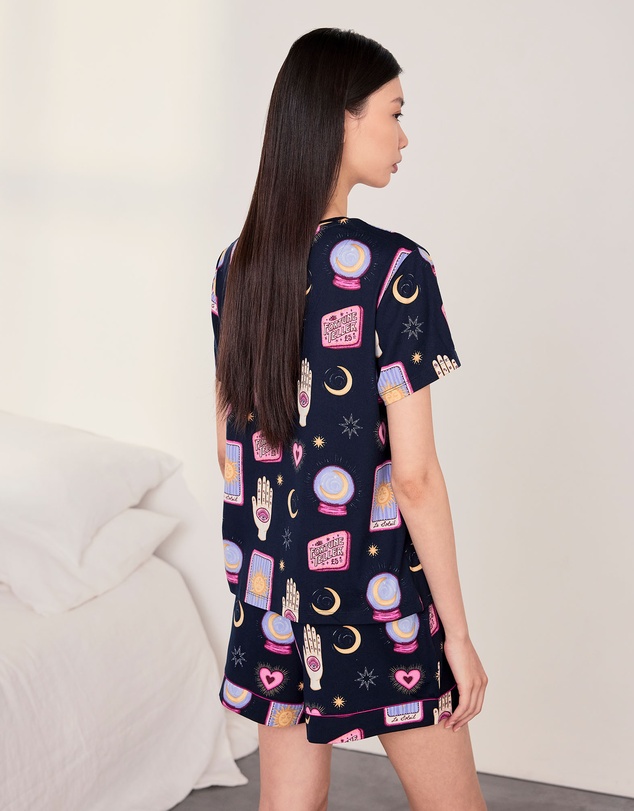 Chelsea Peers - Tarrow Card Short Sleeve Pyjama Set