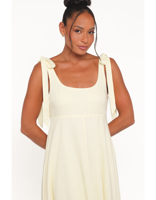 Petal & Pup - Valara Tie Shoulder Maxi Dress - Butter Yellow