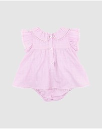 Bebe by Minihaha - Madelyn Embroidered Overlay Bodysuit - Babies