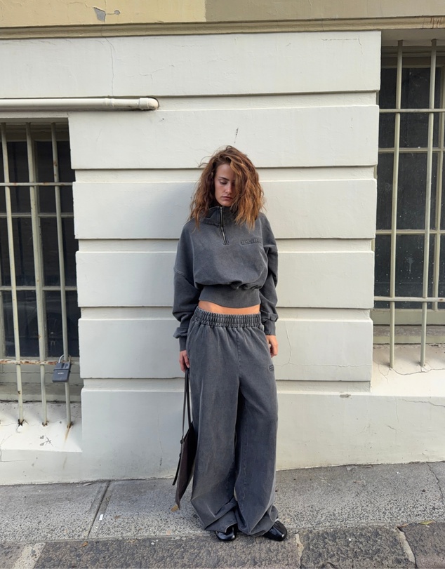 SSAINT - SŚAINT Acid Wash Trackpant Charcoal
