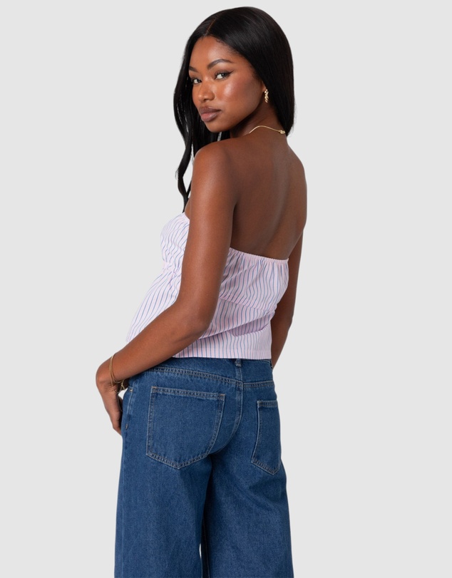 EDIKTED - Augusta Pinstripe Strapless Top