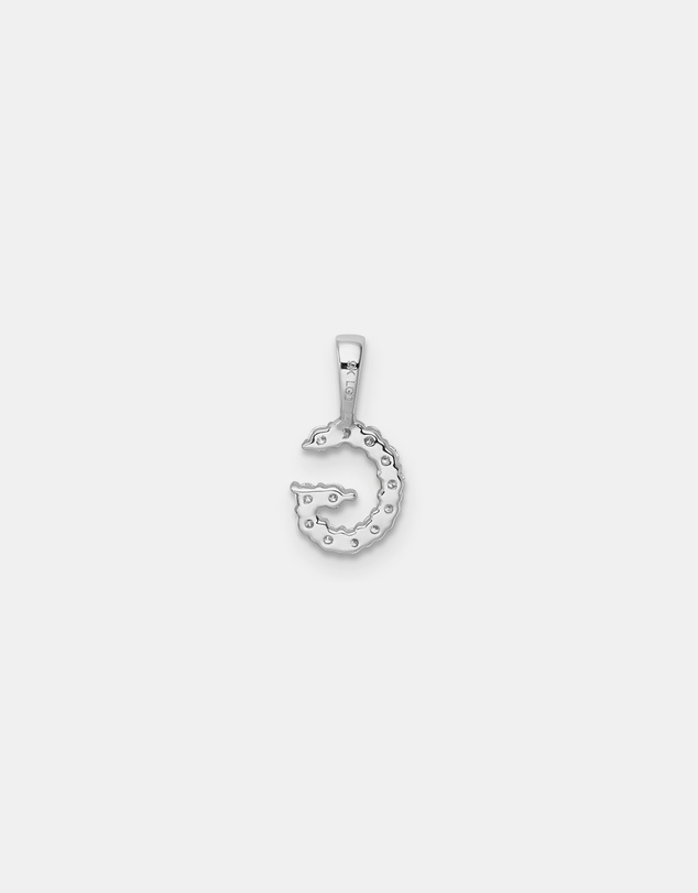 Zoe Olivia - 9K White Gold Lab Grown Diamond Initial G Pendant