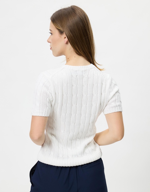 Polo Ralph Lauren - Cable-Knit Cotton Short-Sleeve Sweater - The ICONIC Exclusive