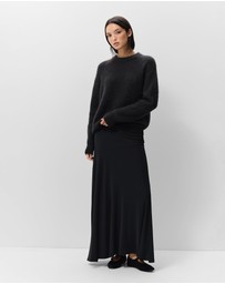 UNISON - Ruched Mesh Maxi Skirt