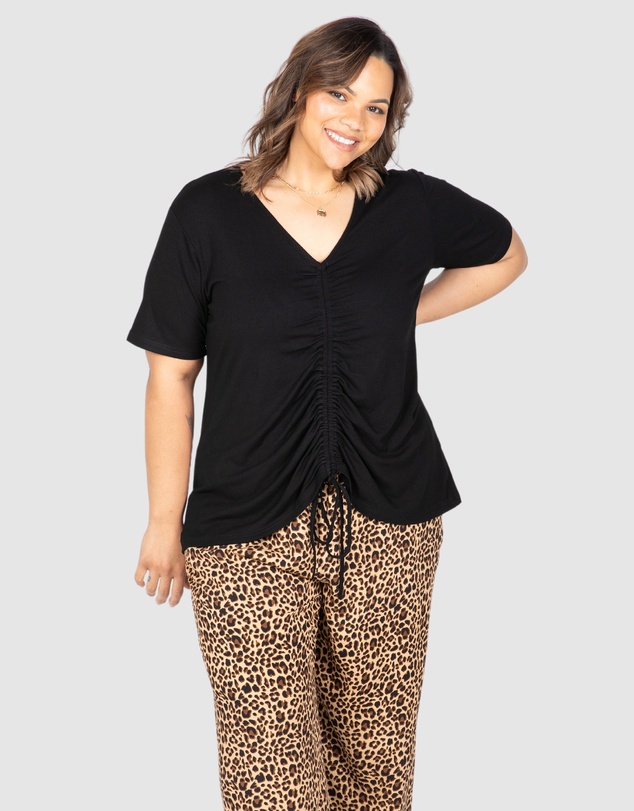Love Your Wardrobe - Maya Ruched Front Tee