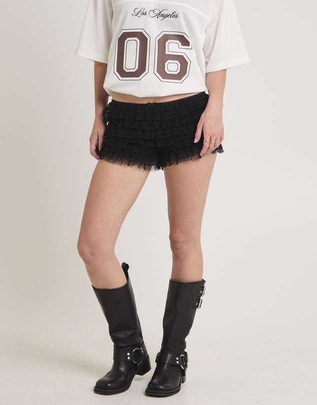 Insight - Heartbreaker Lace Ruffle Shorts
