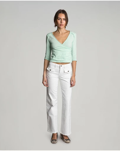 Love and Nostalgia - Patch Pocket Bob Jean - White