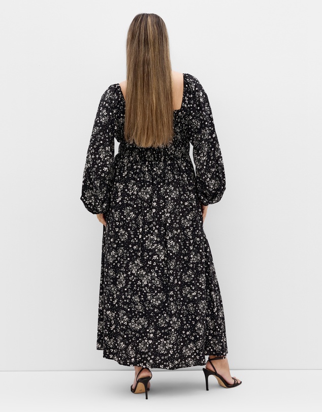 City Chic - Abbigail Long Sleeve Print Maxi Dress