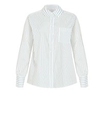 City Chic - Chiara Stripe Cotton Longline Shirt