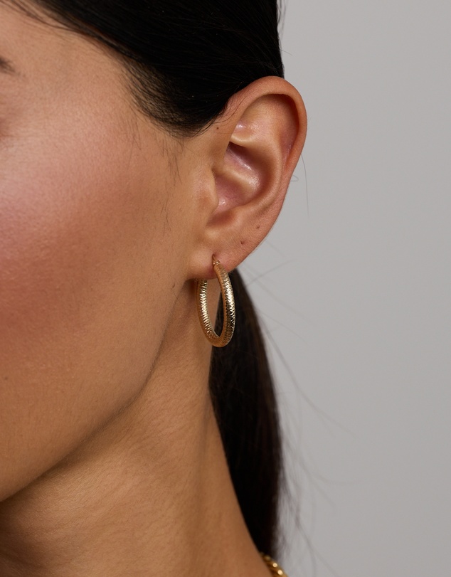 Michael Hill - Diamond-Cut Hoop Earrings in 18Kt Vermeil
