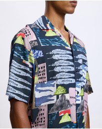 Scotch & Soda - Relaxed-Fit Tencel All-Over Printed Short-Sleeved Shirt