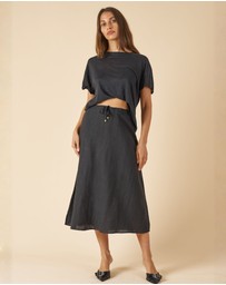 CAMIXA - Maddie Linen Midi Skirt