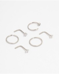 Lovisa - Surgical Steel Diamante Nose Piercing 6-Pack