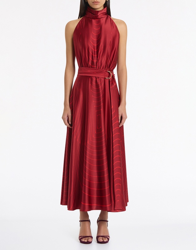 Carla Zampatti - Undercurrent Silk Viscose Stretch Halter Dress