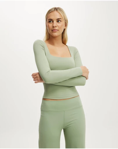 Cotton On Body Active - Ultra Soft Square Neck Long Sleeve