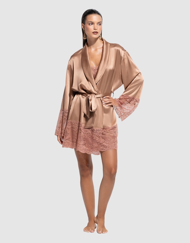 GINIA - Silk Lace Robe