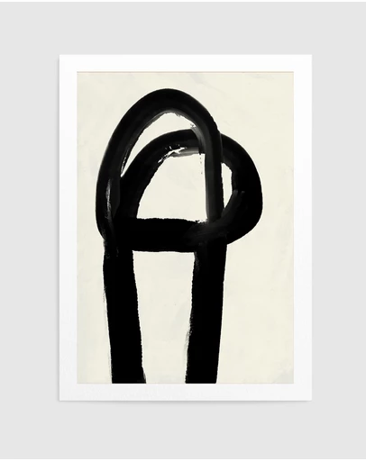 Olive et Oriel - Black Strokes No 2 by Treechild Art Print