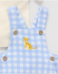 Purebaby - Gingham Overall Set -Kids-Babies