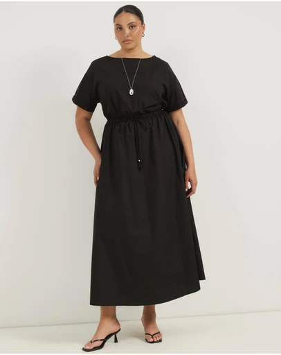 Atmos&Here Curvy - Elena Cotton Poplin Midi Dress