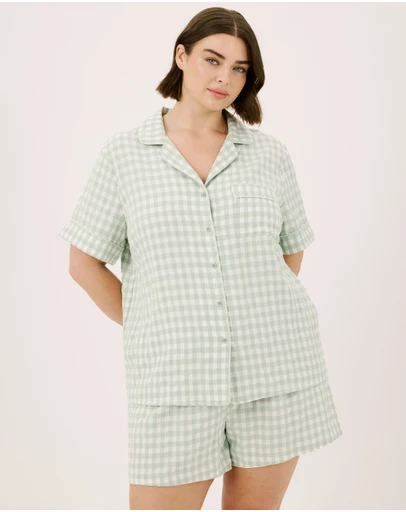 Atmos&Here Curvy - Ava Gingham Shorts Pyjama Set