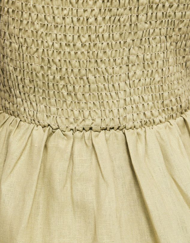 AERE - Mia Shirred Linen Mini Dress