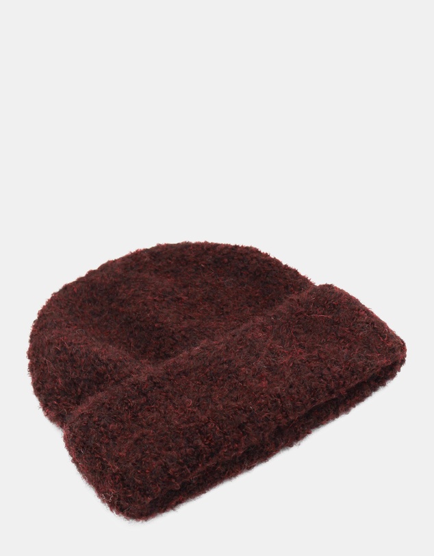 Morgan & Taylor - Freya Boucle Beanie in Burgundy Red