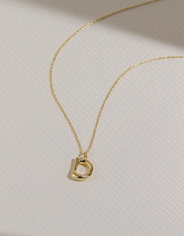 Wanderlust + Co - Alphabet Bubble Pendant Necklace - Letter D