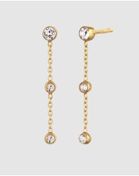 Elli Jewelry - Earrings Stud Crystal 925 Sterling Silver Gold-Plated