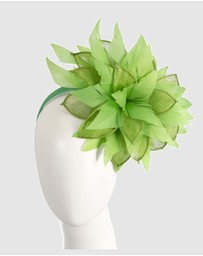 Max Alexander - Modern Flower Green Racing Fascinator