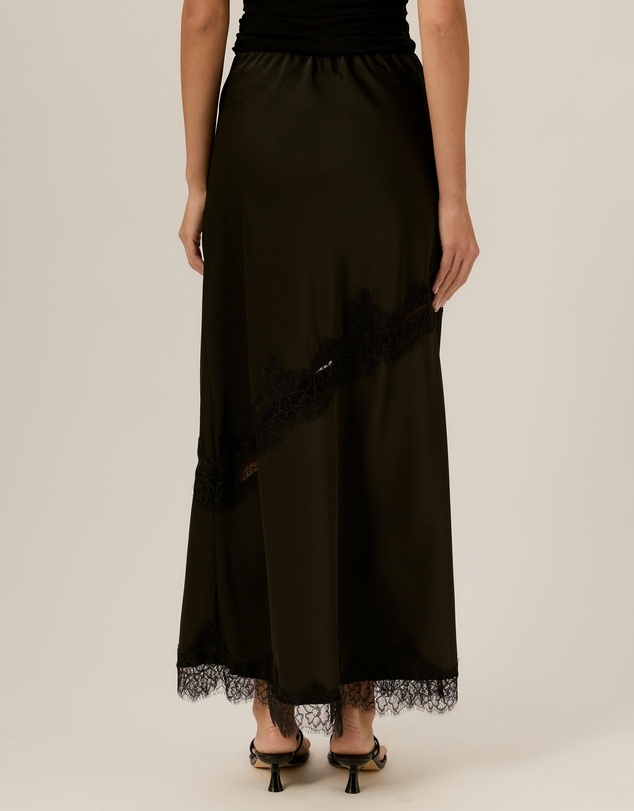 Tussah - Juliette Satin Lace Insert Maxi Skirt