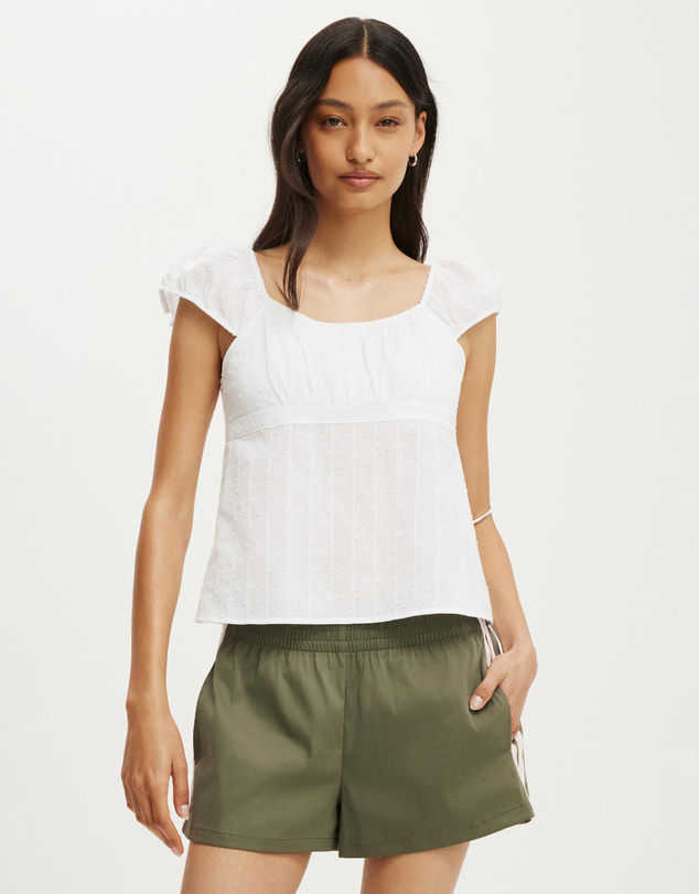Cotton On - Tie Back Babydoll Top